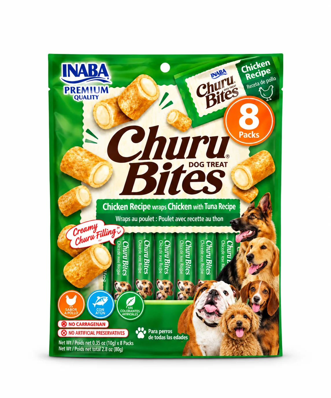 CHURU DOG POLLO CON ATUN (VERDE)