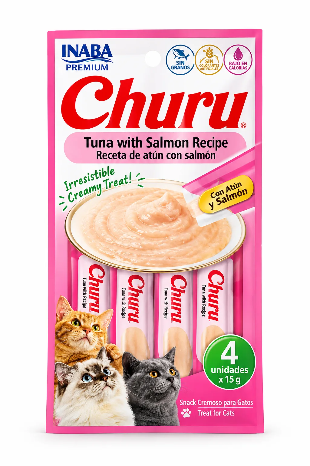 CHURU CATS X 4 SABOR SALMON CON ATUN imagen 2