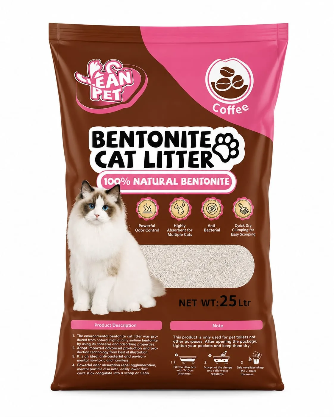 ARENA SANITARIA BENTONITE CAT LITTER AROMA CAFE X 25 KGS