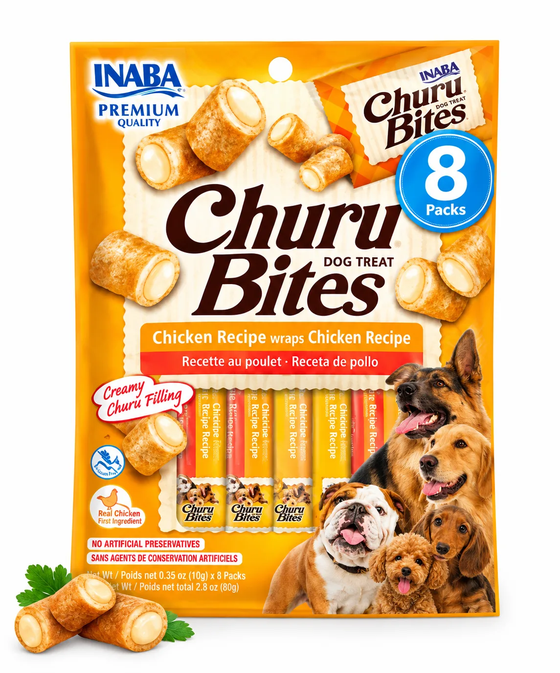 CHURU BITES RECETA DE POLLO X 8 UNDS (NARANJA)