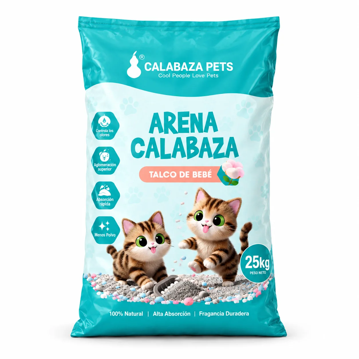 Arena calabaza talco de bebe x 25 kg