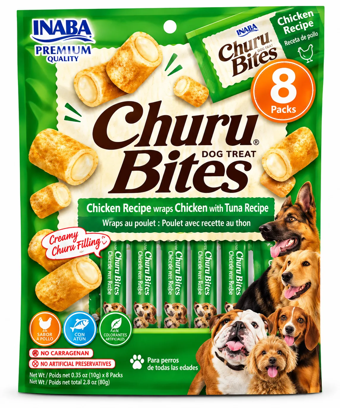 CHURU DOG POLLO CON ATUN (VERDE) imagen 2